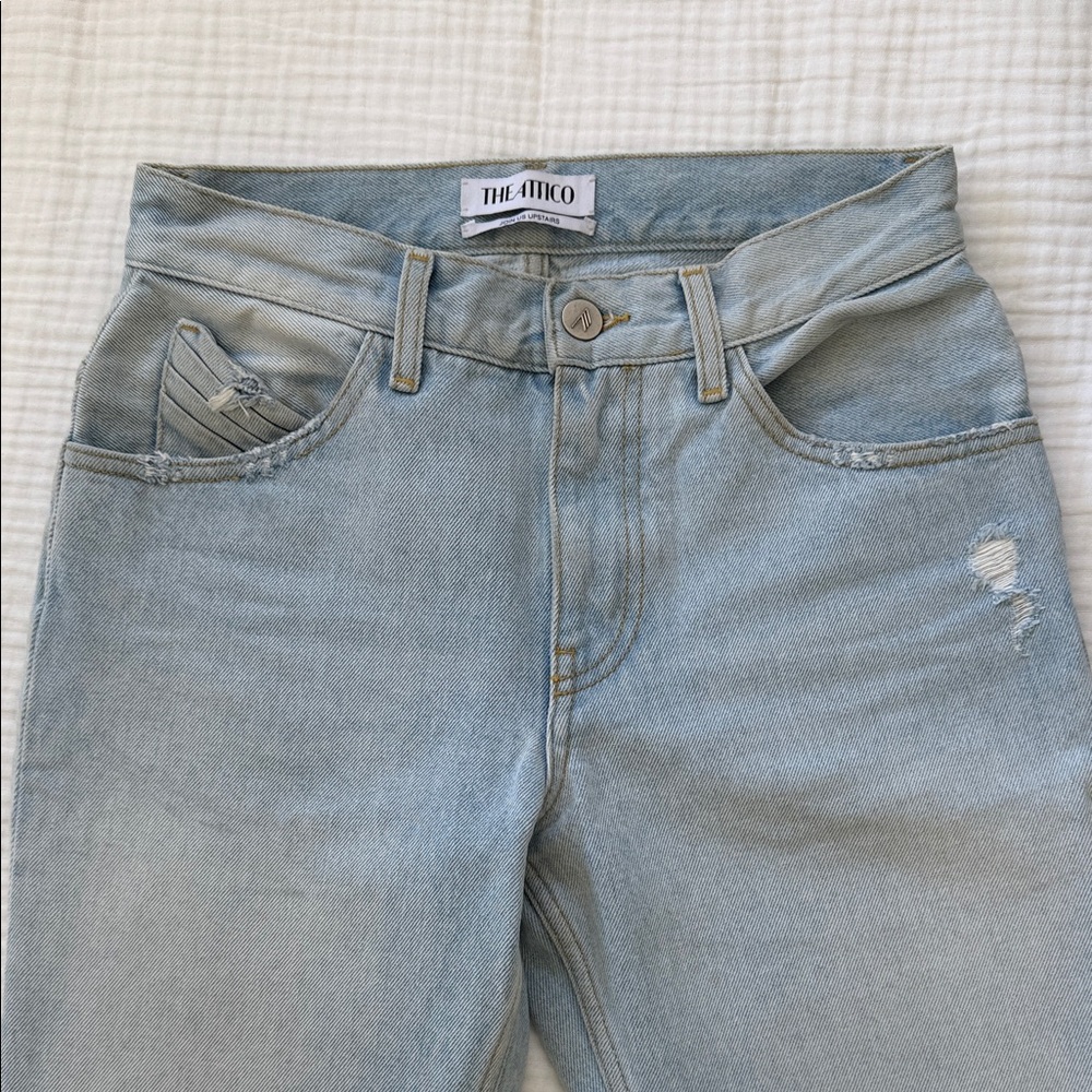 The Attico Sky Blue High Rise Jeans